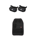 Pack of 2 Black Backless Booster Car Seats with Cup Holders and Back Seat Organizer H8422