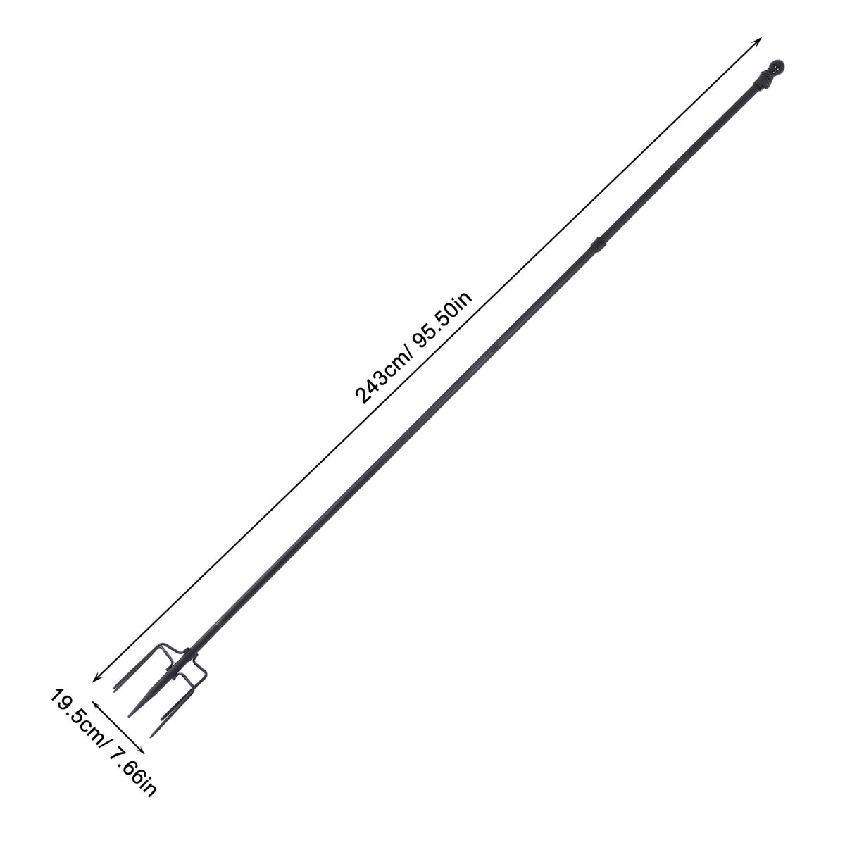 Stainless Steel In Ground Flag Pole with 5 Prongs Base B139