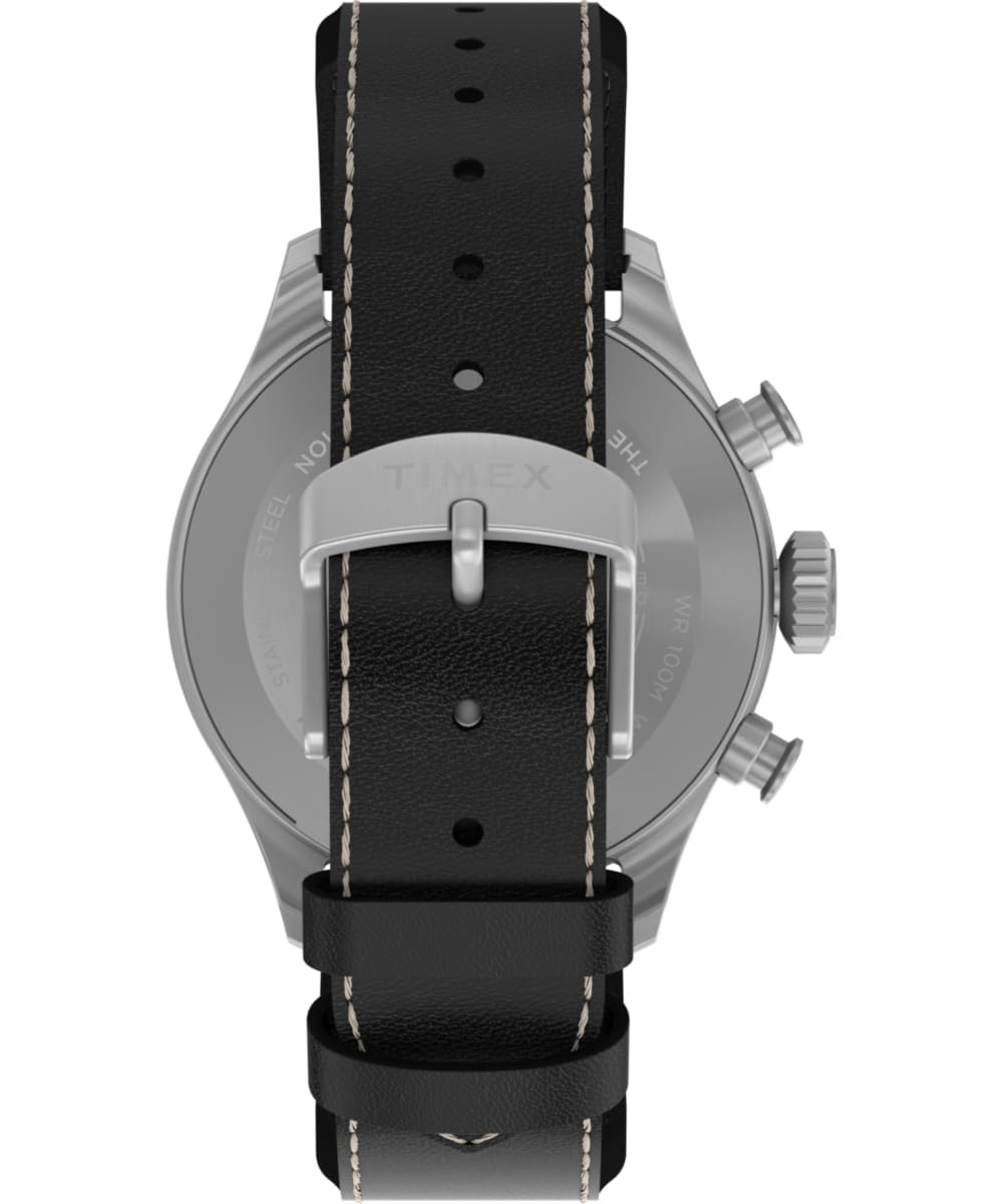 41 mm Quartz Watch Brown Leather Strap Black Dial Stainless Steel Case C723387
