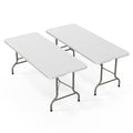 White 6-Foot Portable Plastic Folding Table 2 Pack K75718