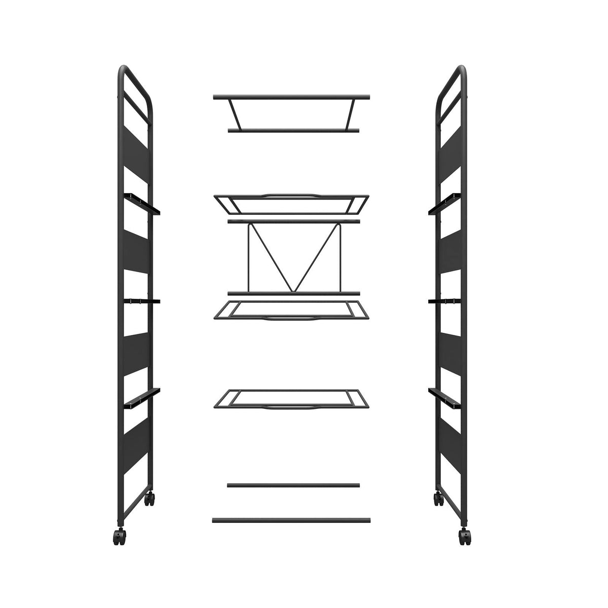 4-Tier Metal File Cart with Wheels X948
