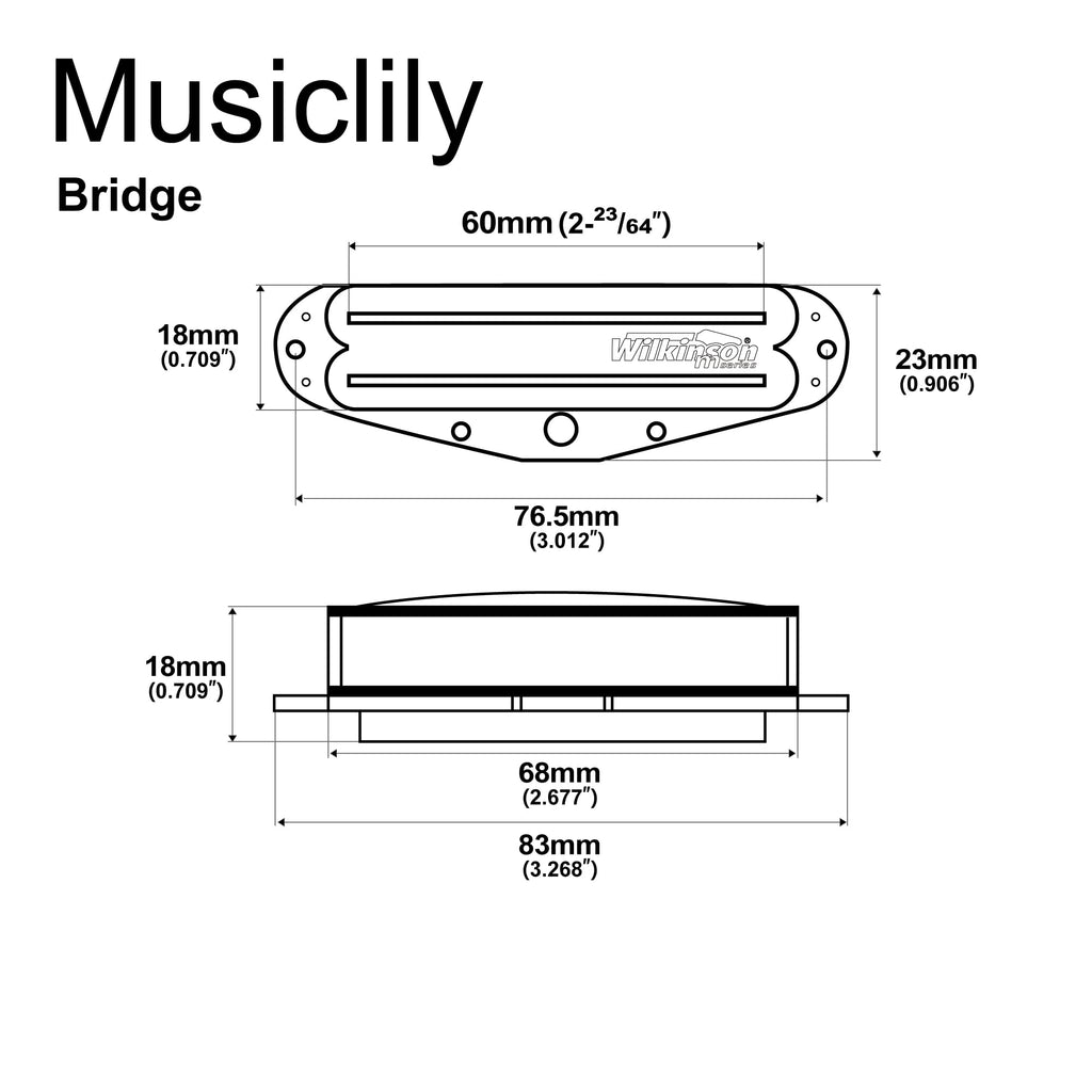 Black Single Coil Sized Humbucker Bridge Pickup X835941