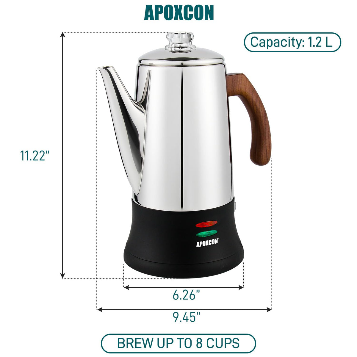 Electric Stainless Steel Coffee Percolator 8 Cup F584637