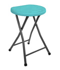 Folding Stools 18.5in Metal Heavy Duty 1 Pack Teal I9951