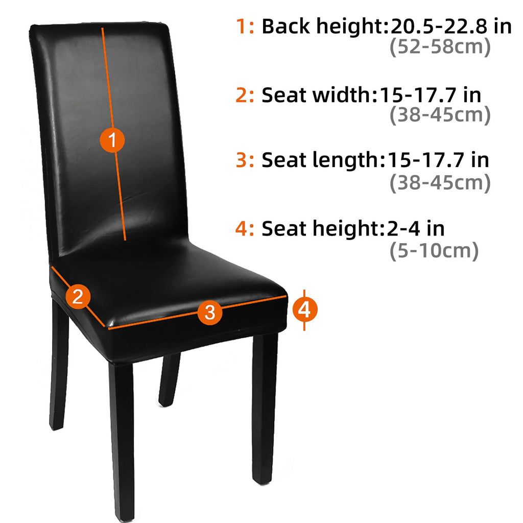 Black Pu Leather Chair Covers Set of 4 J148298