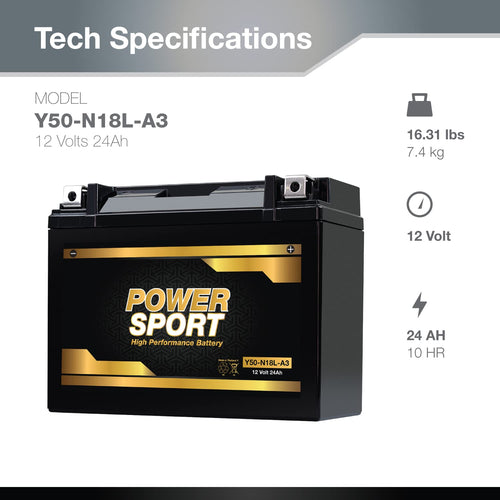 12V 24AH SLA Motorcycle Battery 330 CCA G2942