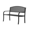 Black Wrought Iron Garden Bench with Armrests G583737