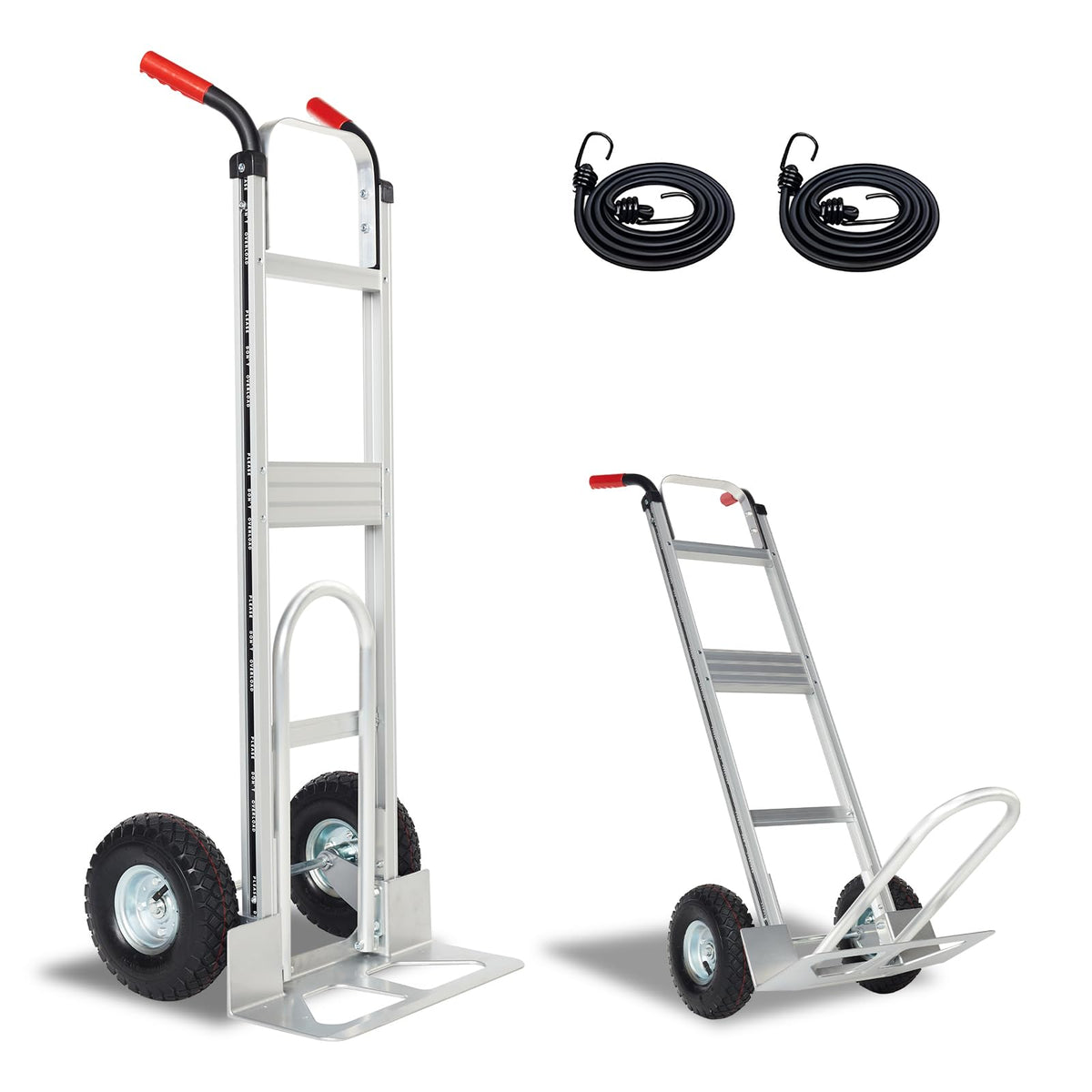 Aluminum Hand Truck Dolly Cart with 10" Pneumatic Tire, 600 LBS Capacity O73341