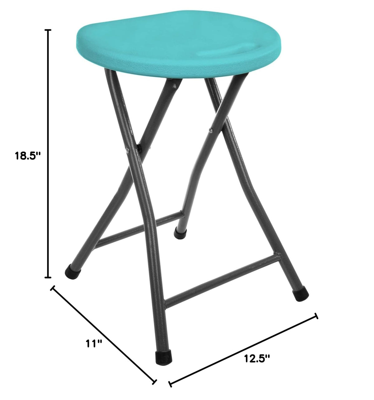 Folding Stools 18.5in Metal Heavy Duty 1 Pack Teal I9951
