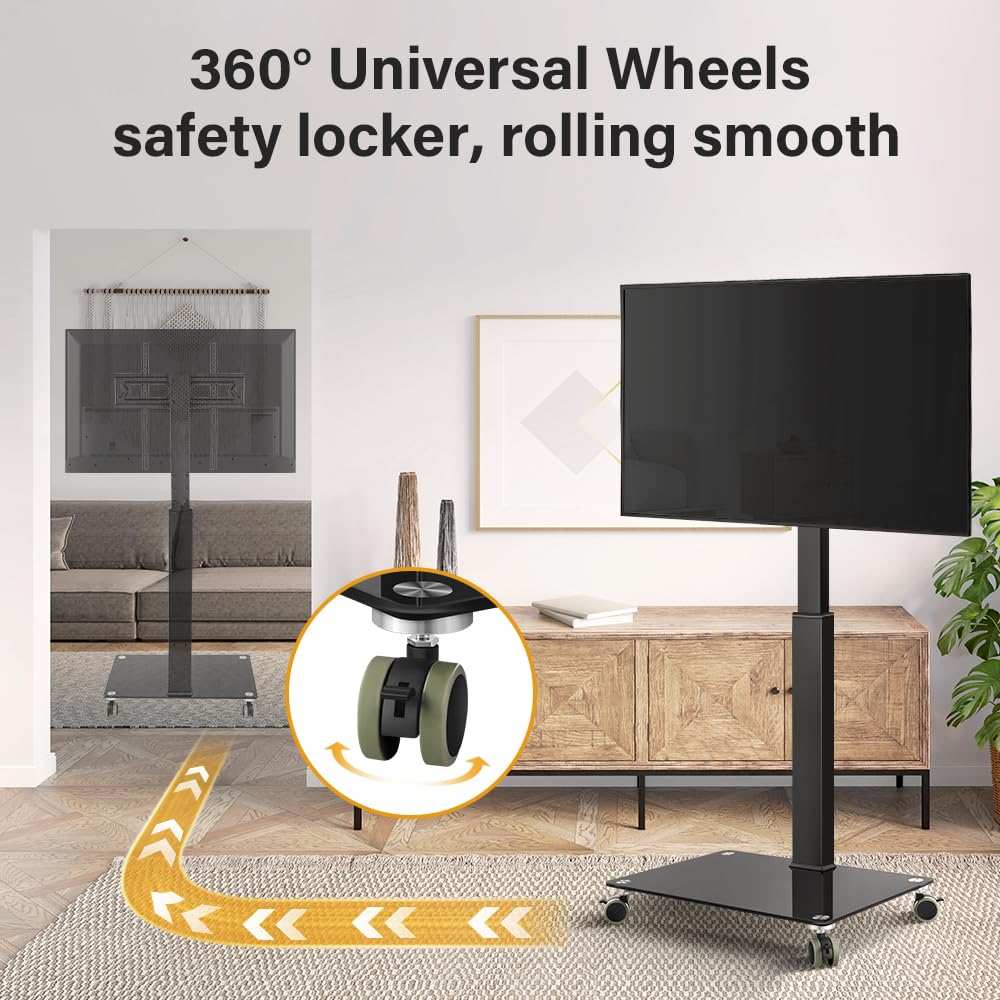 Rolling Floor TV Stand for 27-60 inch LED Screen with Mount G761