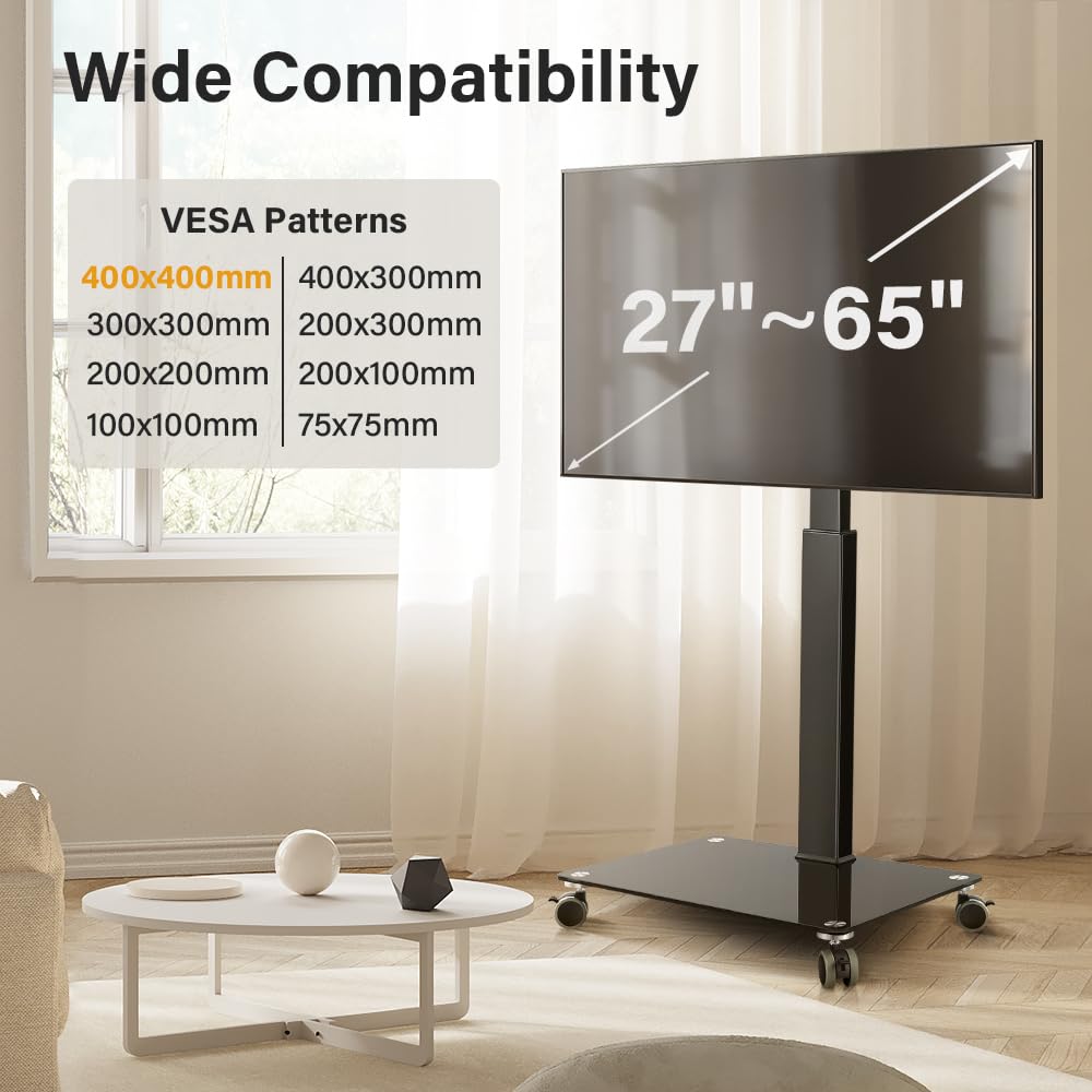 Rolling Floor TV Stand for 27-60 inch LED Screen with Mount G761