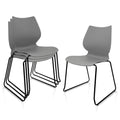 Grey Stacking Chairs with Metal Legs Set of 4 E314405