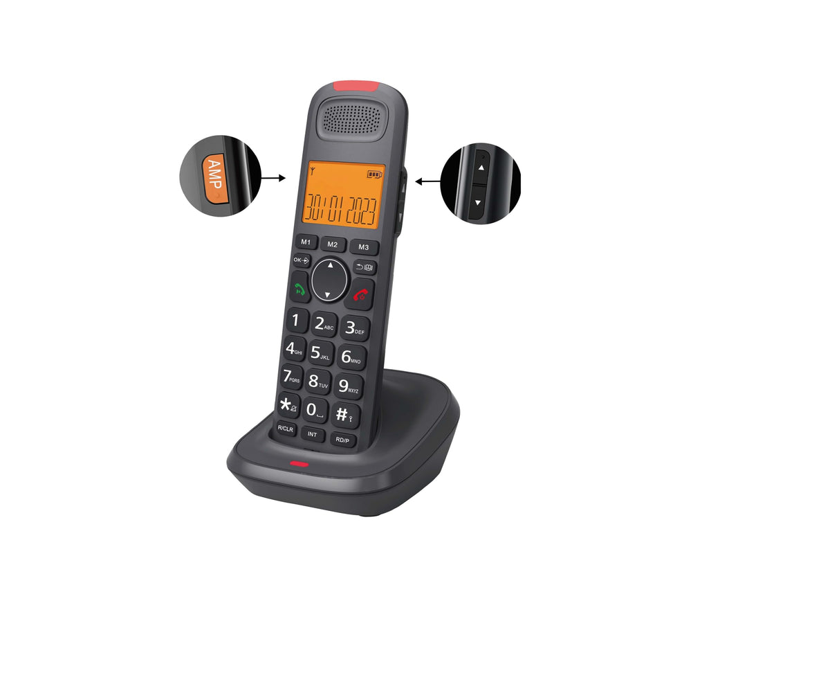 Black Cordless Phone System with Answering Machine J76234