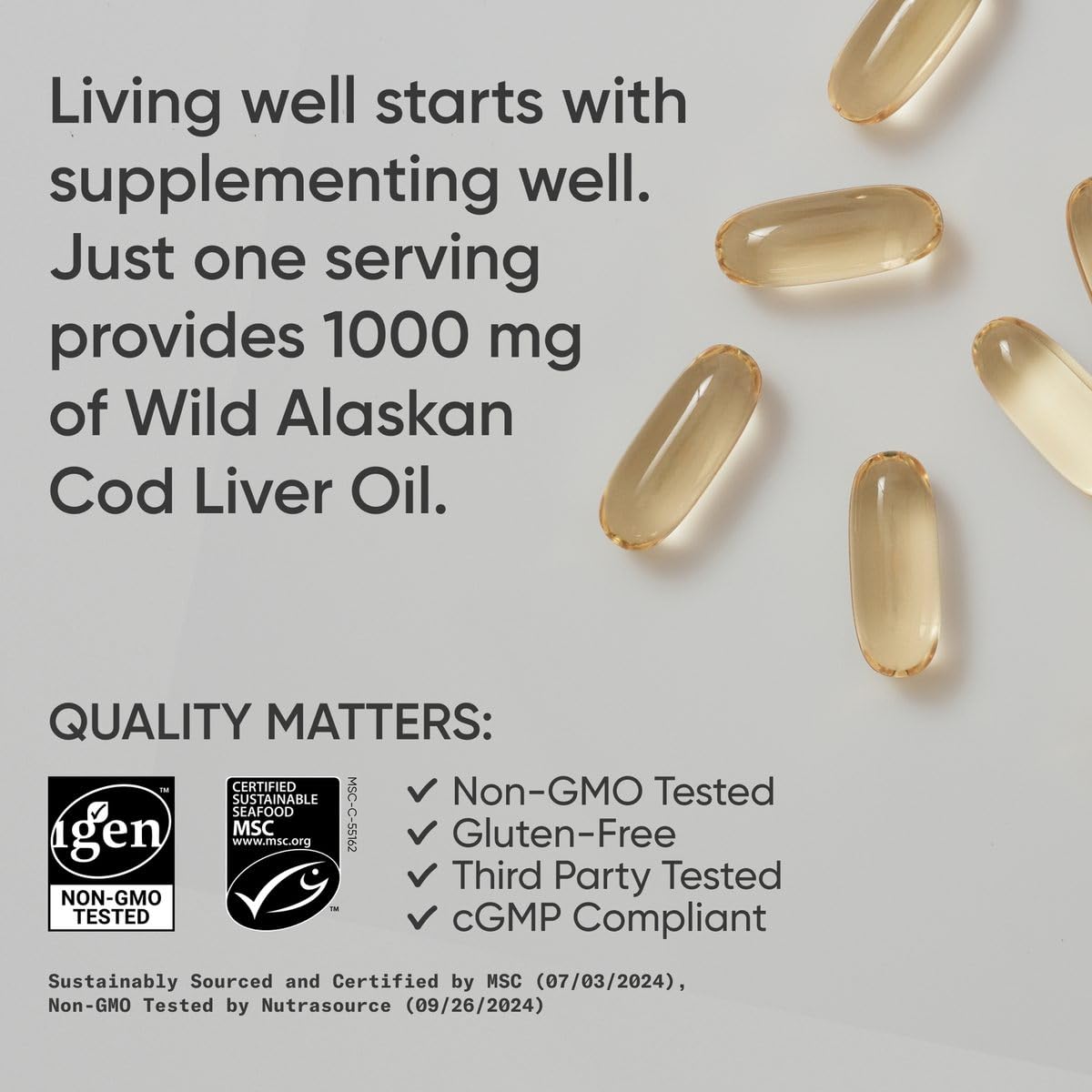 Omega-3 Cod Liver Oil 1000mg, Vitamin D 5000iu, Vitamin K 100mcg, Turmeric Curcumin Multivitamins O6549
