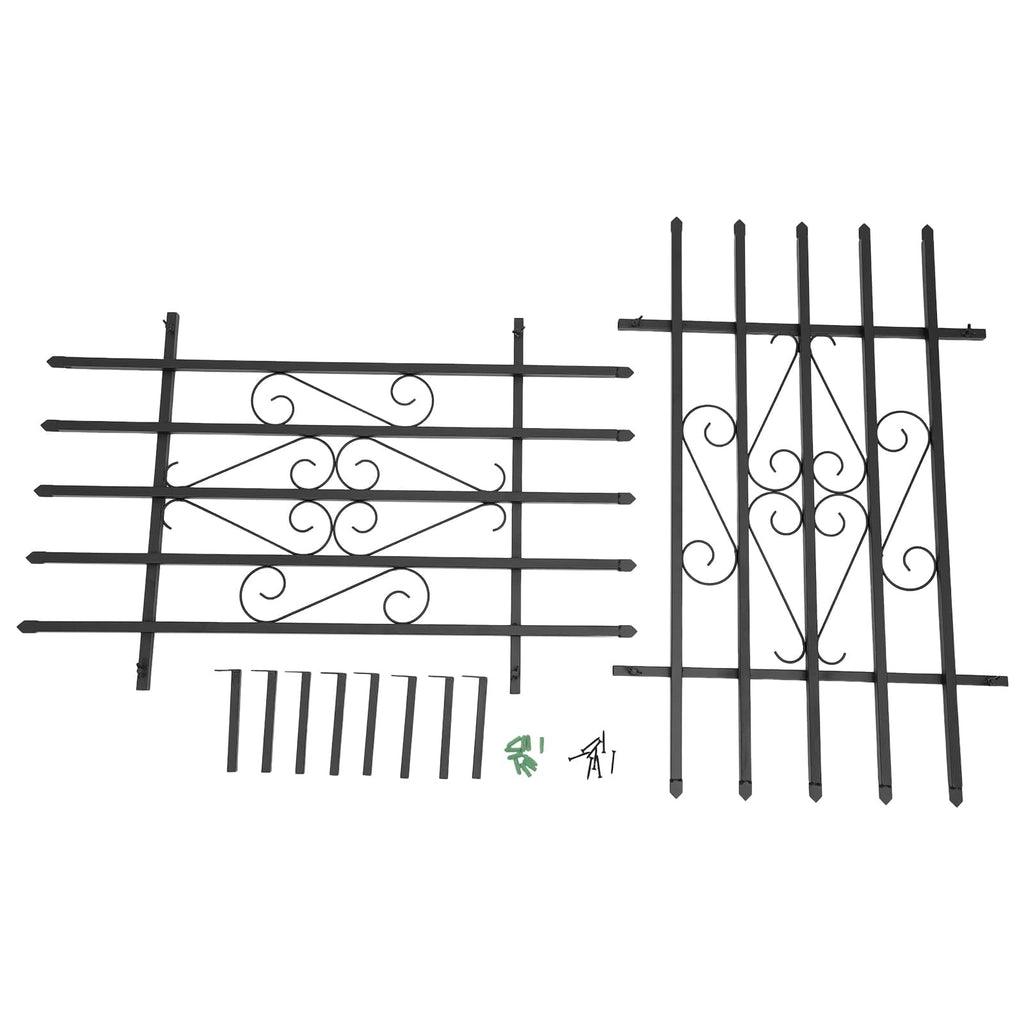 Black 24" x 36" 2 Packs Window Security Bars C6110