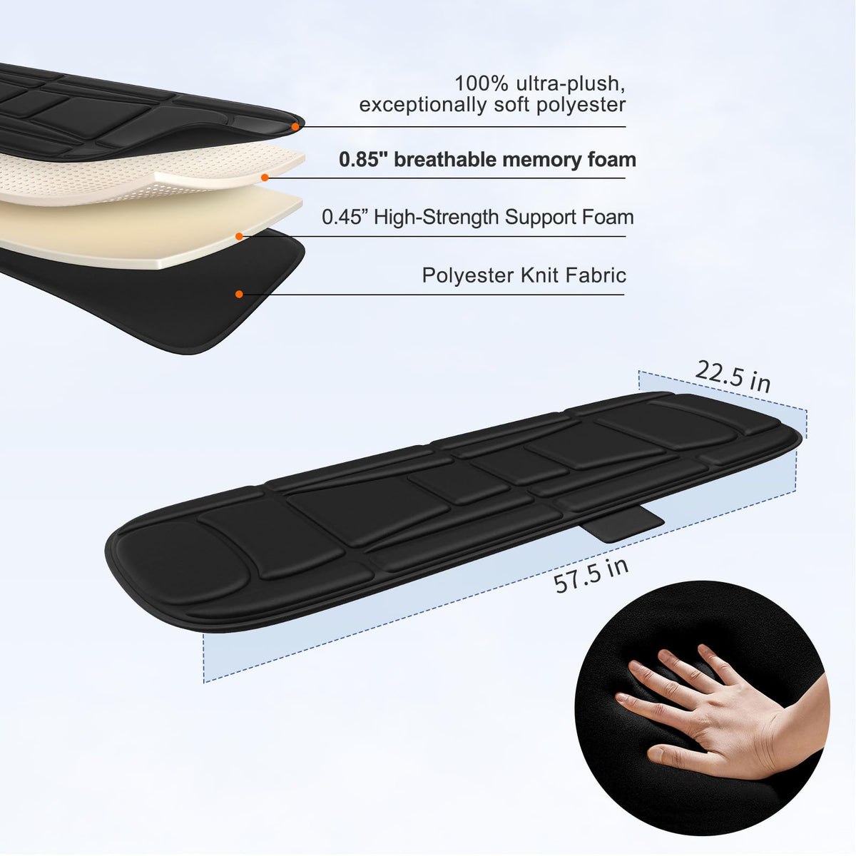 Heated Vibration Full Body Massage Mat with Lumbar Support Cushion D816479