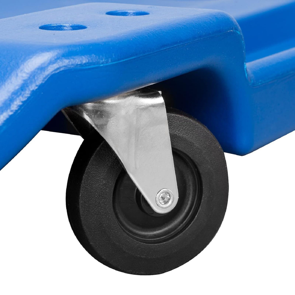 Blue Plastic Rolling Garage Creeper with Padded Headrest and 6 Casters E338