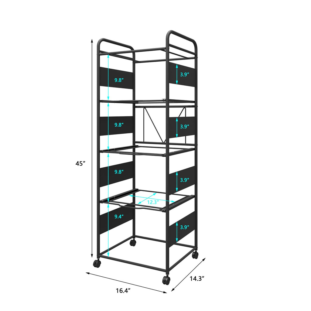 4-Tier Metal File Cart with Wheels X948