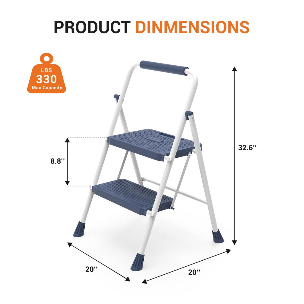 2 Step Ladder 330lbs Heavy-Duty Folding Step Stool X433
