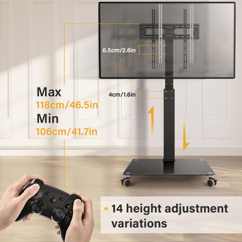 Rolling Floor TV Stand for 27-60 inch LED Screen with Mount G761