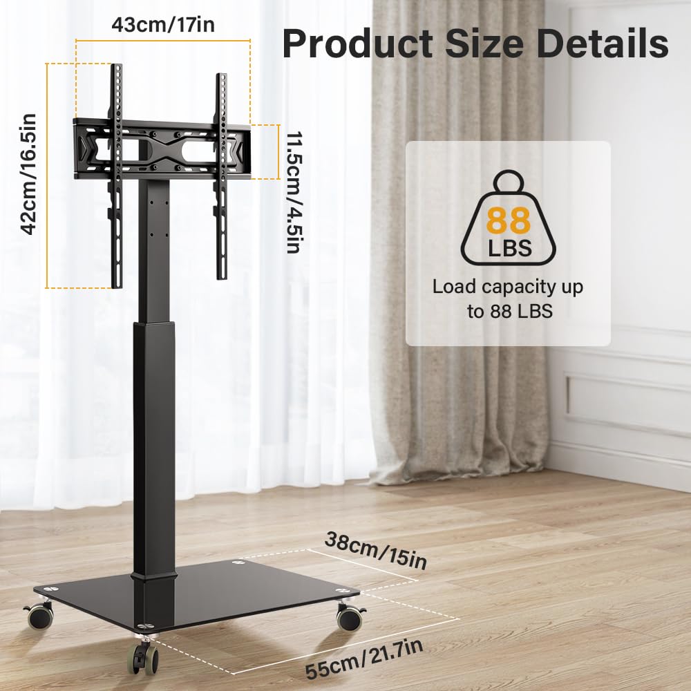 Rolling Floor TV Stand for 27-60 inch LED Screen with Mount G761