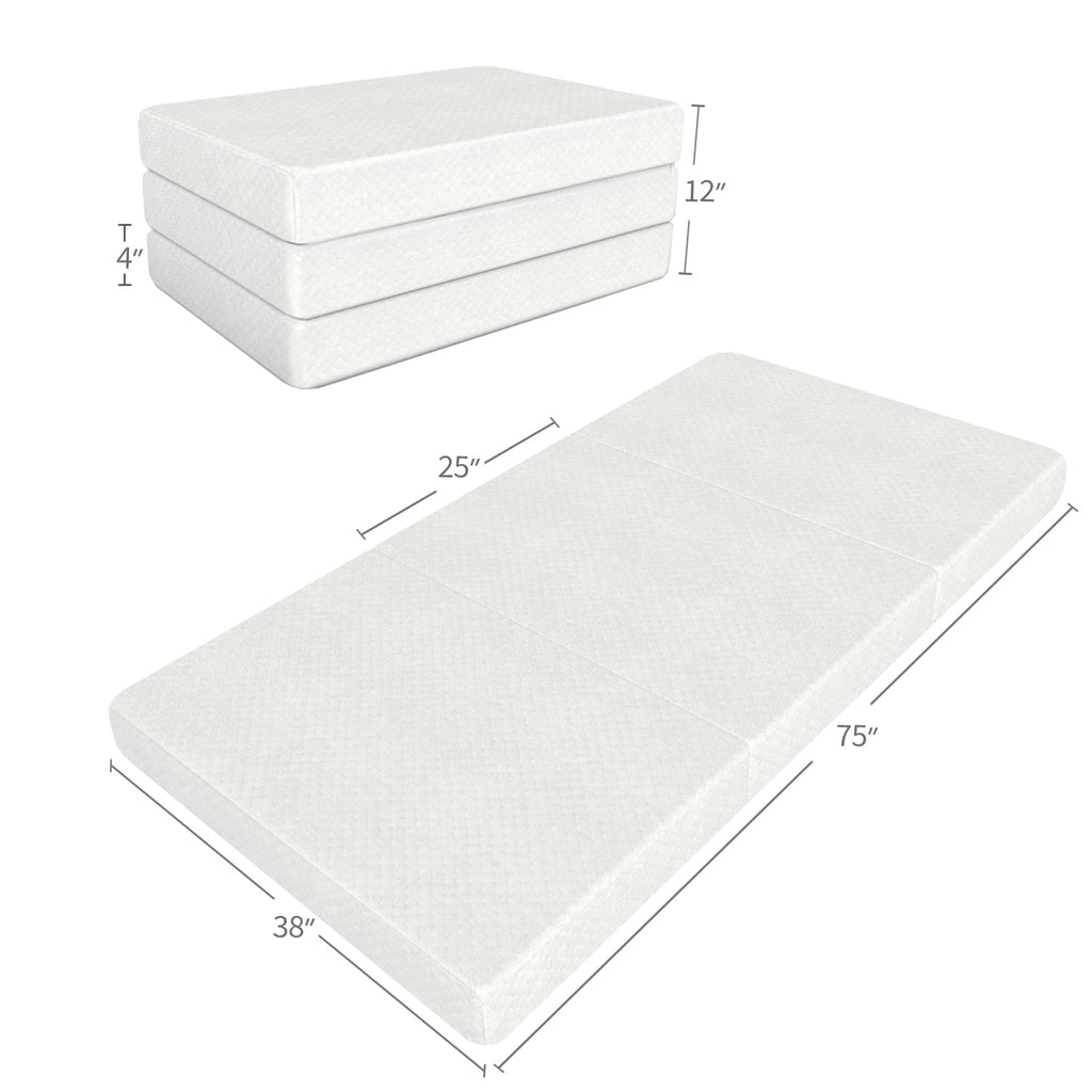 Memory Foam Tri-fold Mattress Topper, Twin Size X1160