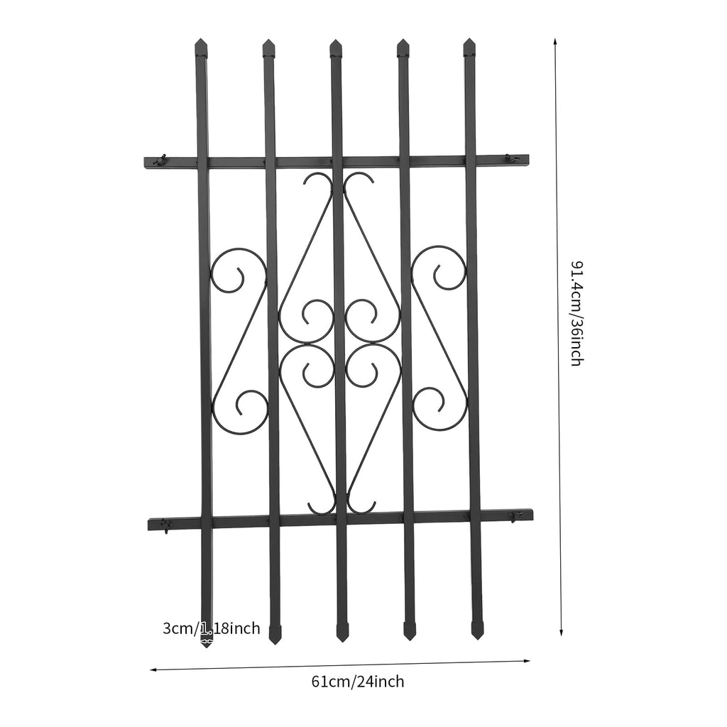 Black 24" x 36" 2 Packs Window Security Bars C6110