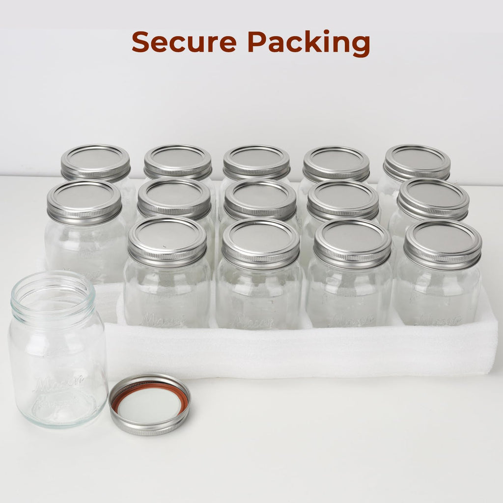 16oz 12 Pack Mason Jars with Airtight Lids A861080