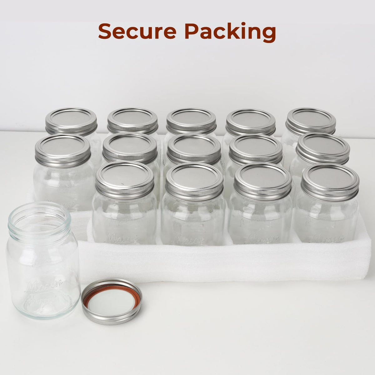 16oz 12 Pack Mason Jars with Airtight Lids A861080
