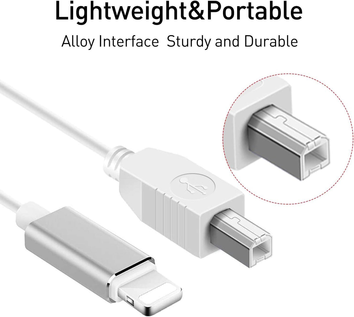 Lightning to MIDI Cable, 6.6FT Type B OTG M45122