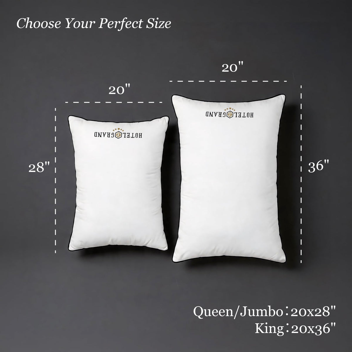 Queen Size Down Alternative Pillows Set of 2 Q205