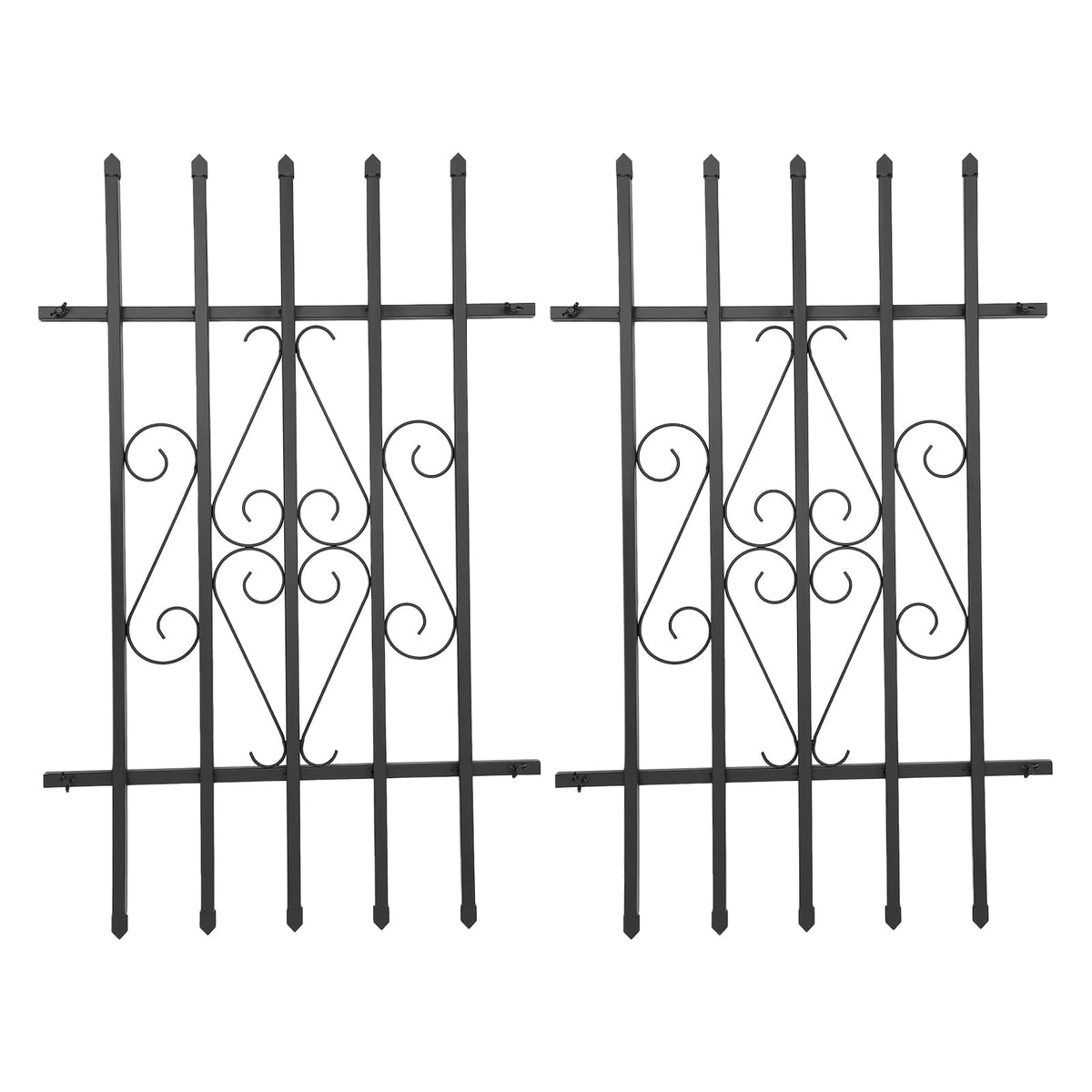 Black 24" x 36" 2 Packs Window Security Bars C6110