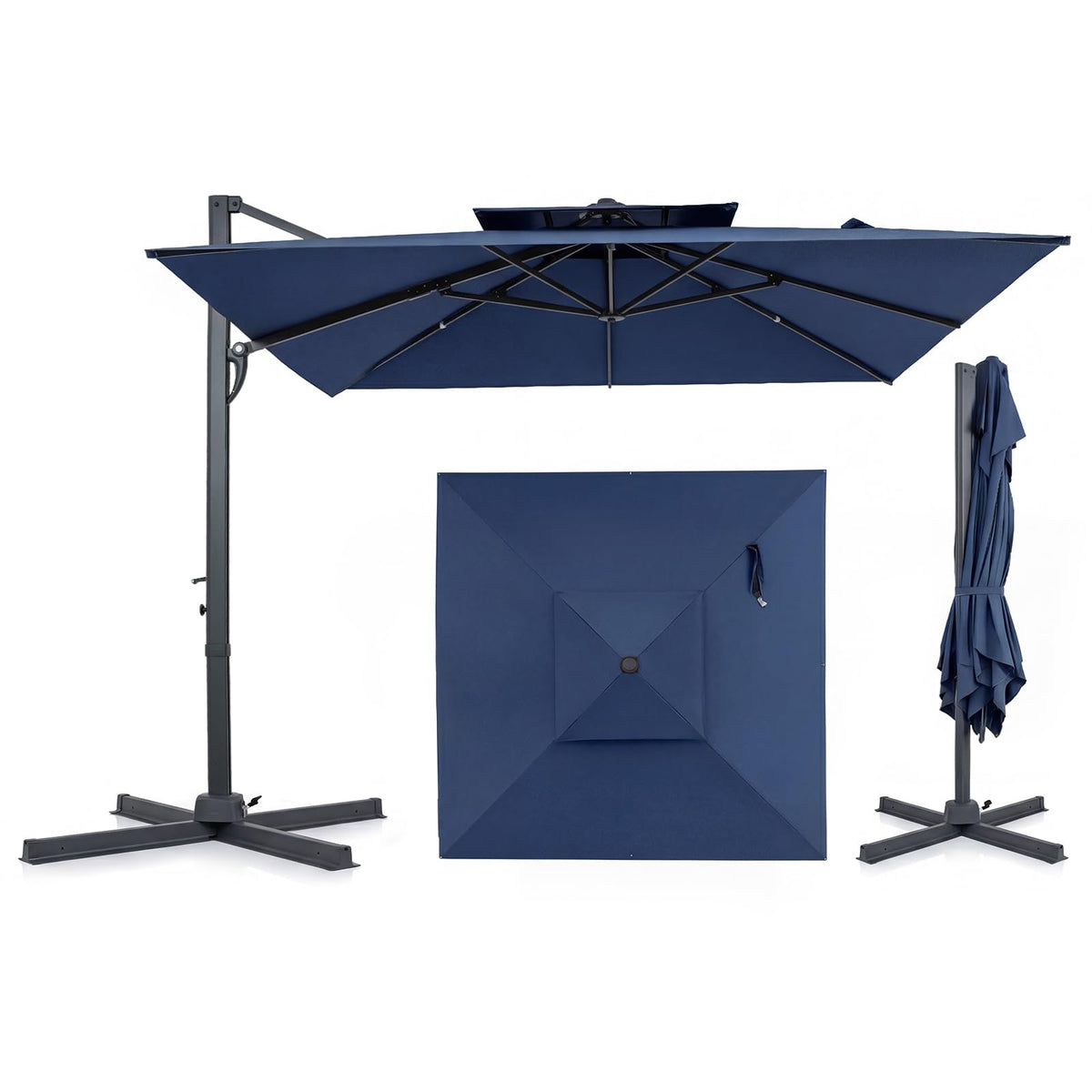 10 FT Navy Blue Cantilever Patio Umbrella F38063