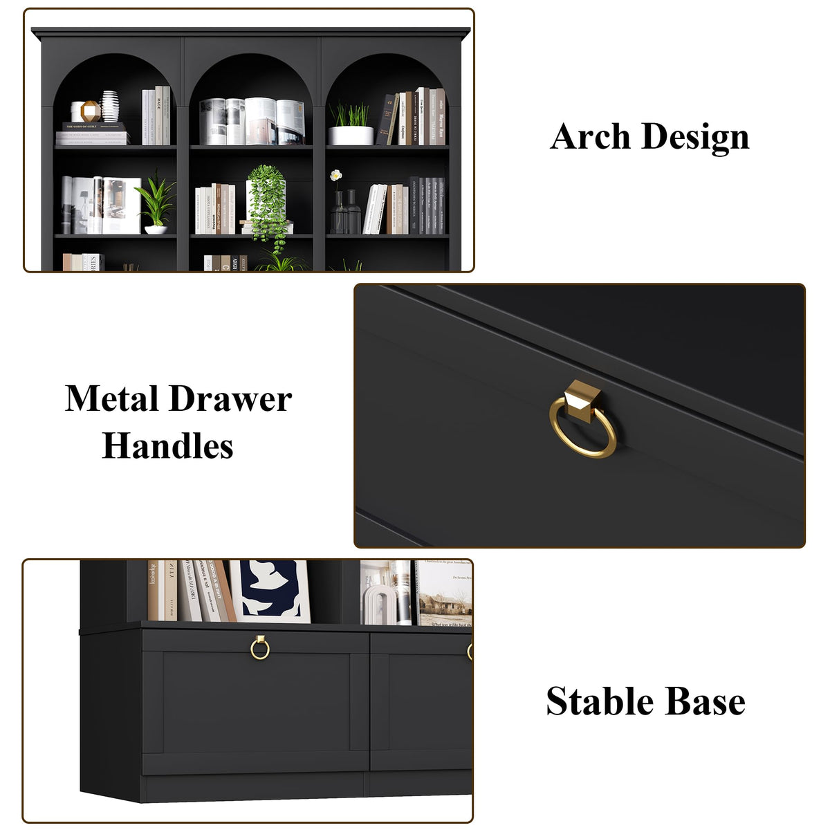 71" Tall 5-Tier Bookcase with Doors F133