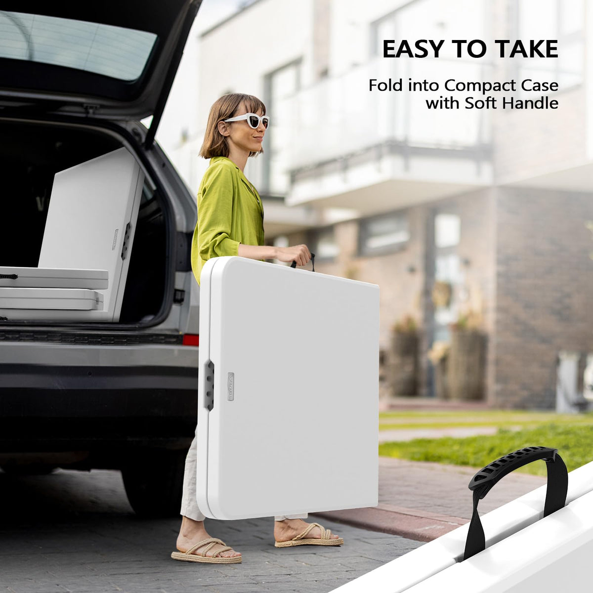 White 6-Foot Portable Plastic Folding Table 2 Pack K75718