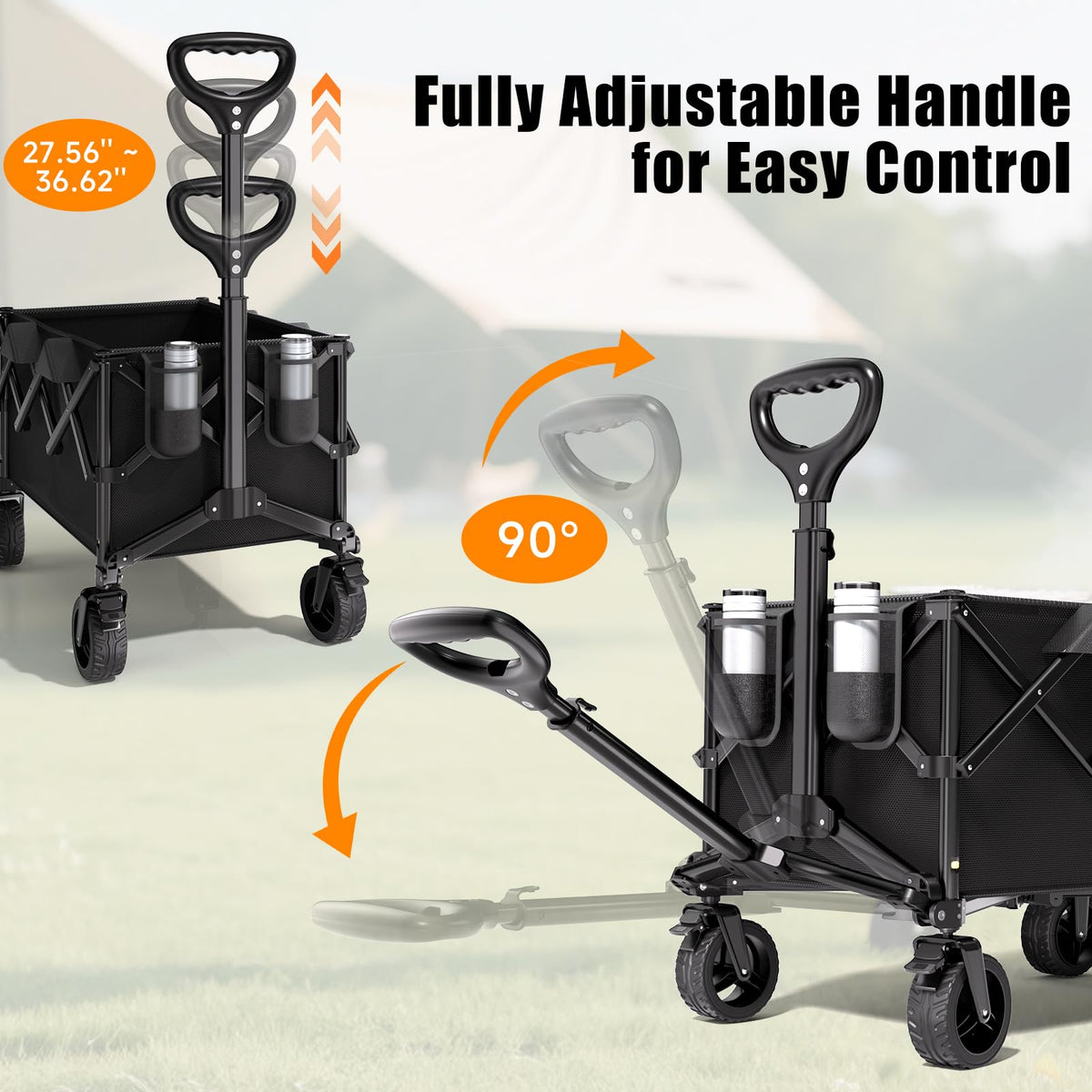 Collapsible Heavy Duty Wagon Cart with All-Terrain Wheels M87337
