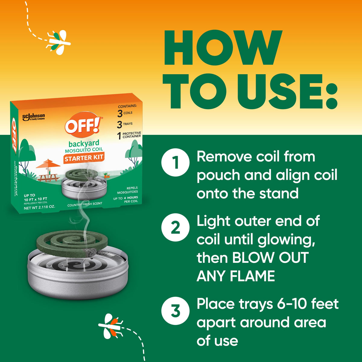 Mosquito Coils with Trays 3 Count (Pack of 3) C67261