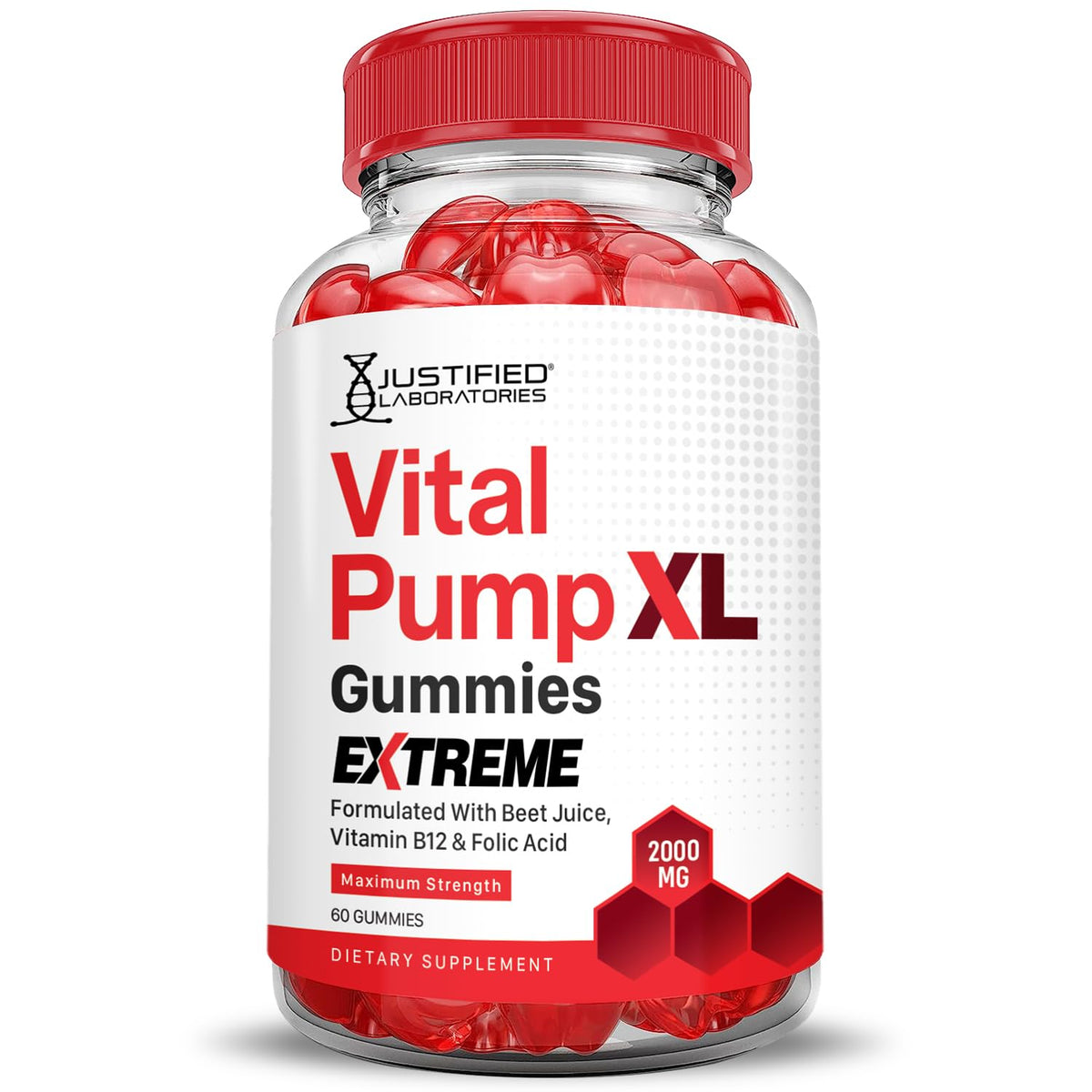 2000MG Beet Juice ACV Pomegranate B12 Vegan Non GMO Gummies H342