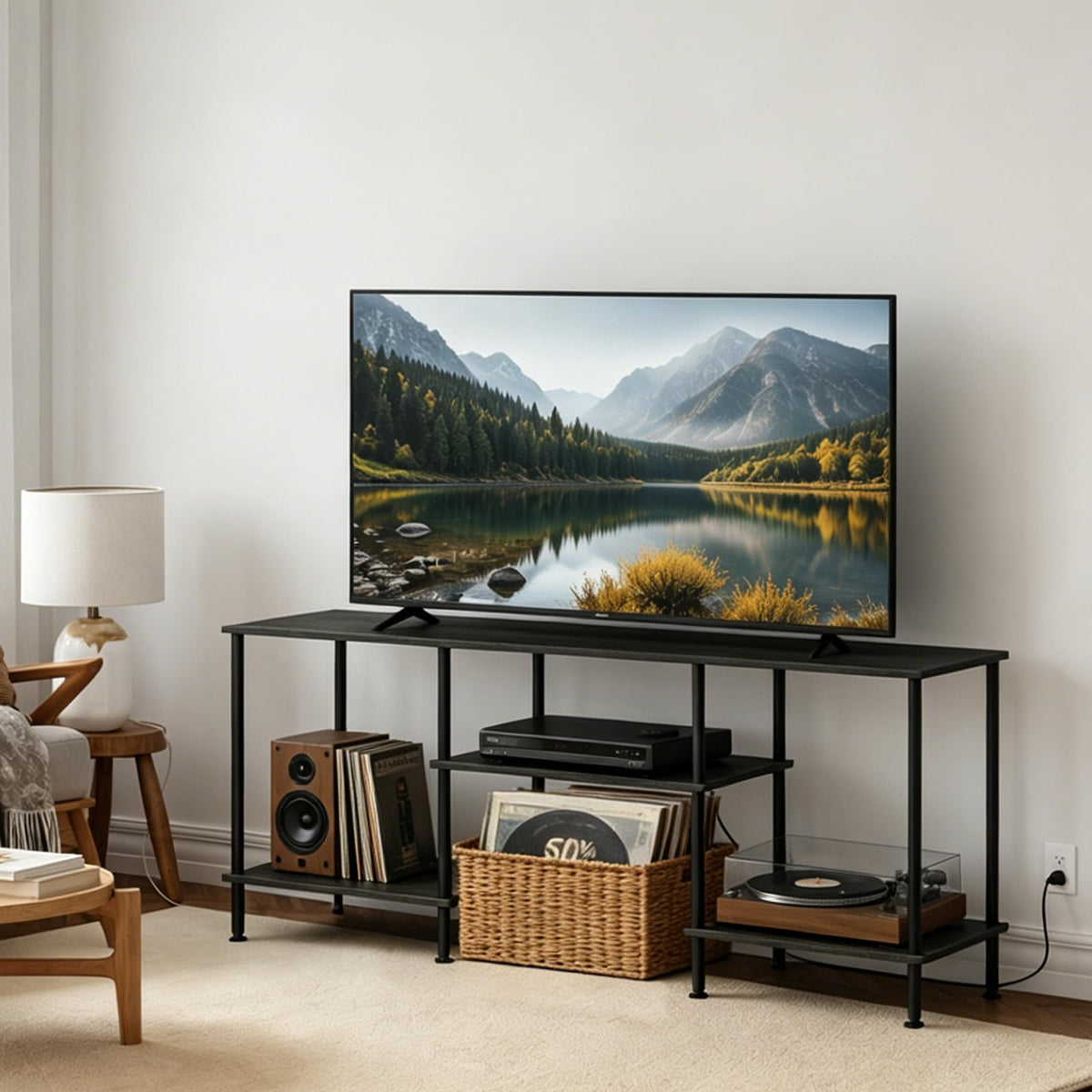 50 Inch Dark Grey TV Stand with Power Outlet N52625