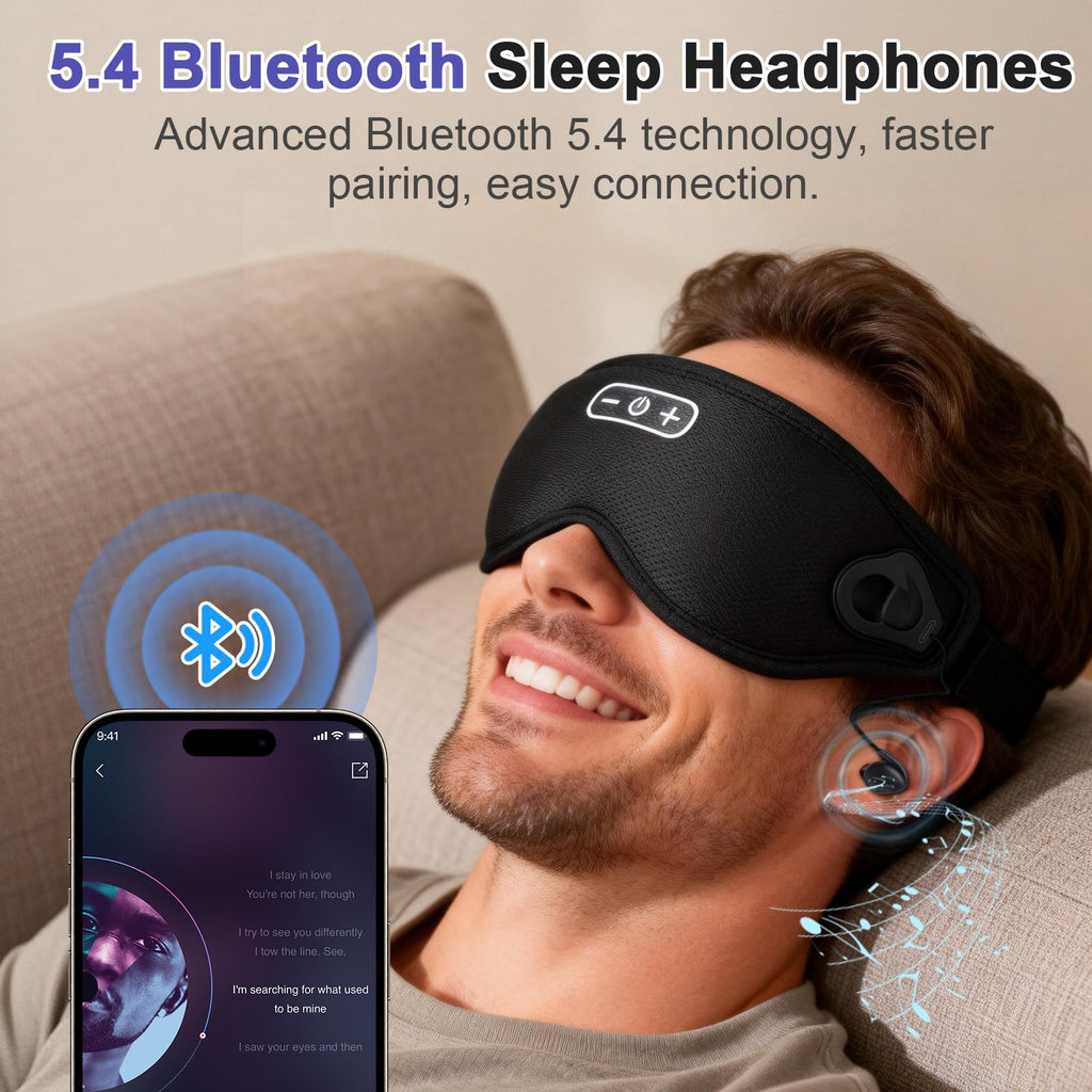 Wireless Bluetooth Sleep Headphones and Blackout Sleep Mask T841835
