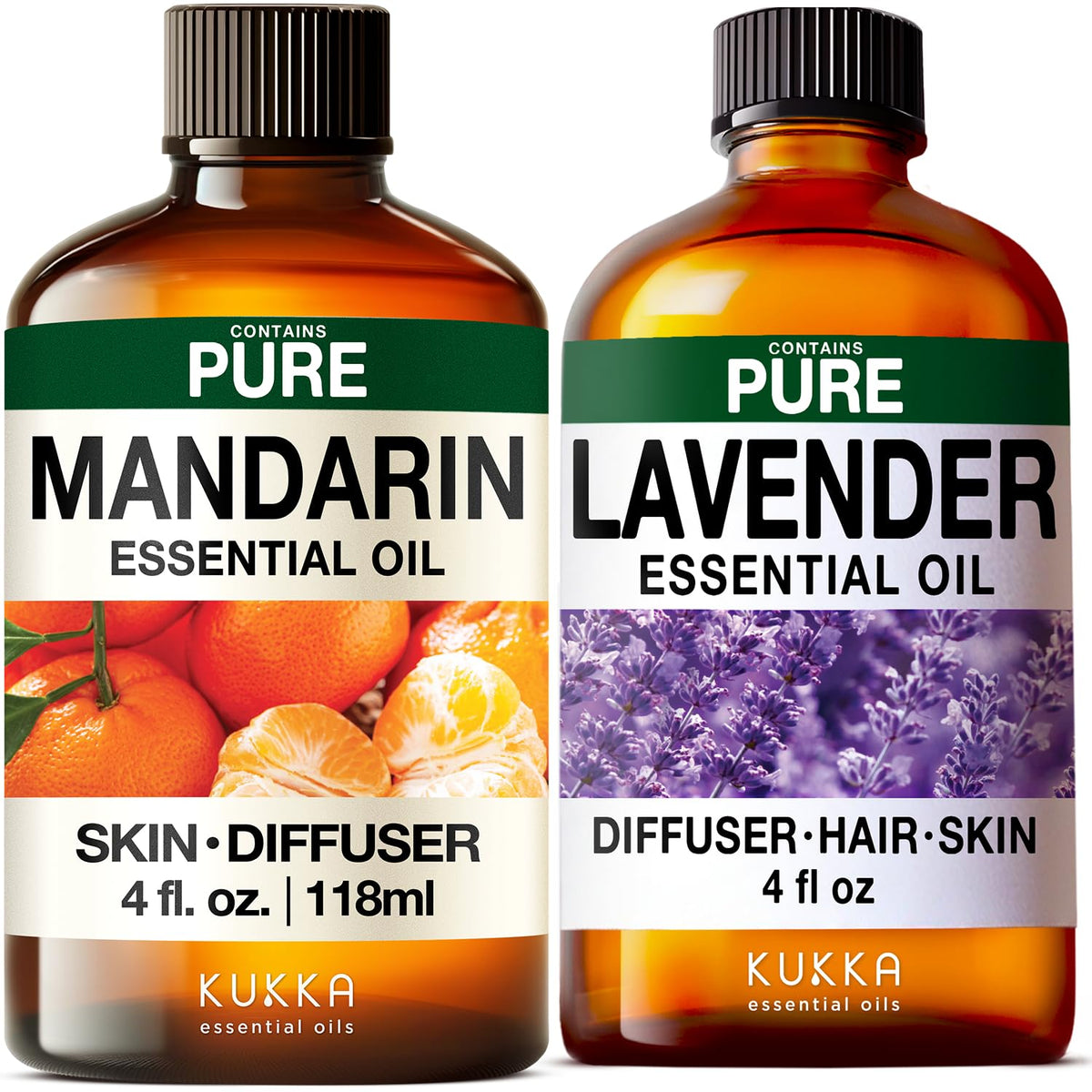 Lavender Mandarin Essential Oil Set 2X 4 Fl Oz D8274