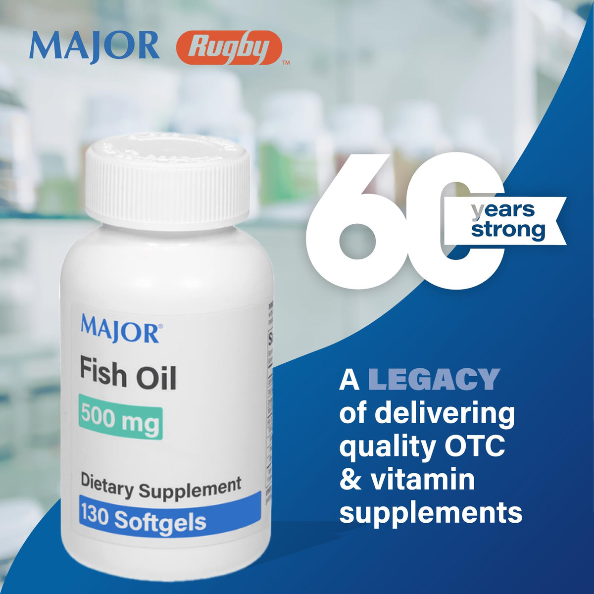 Fish Oil 500mg Softgels Omega-3 Dietary Supplement 130 Count U803361
