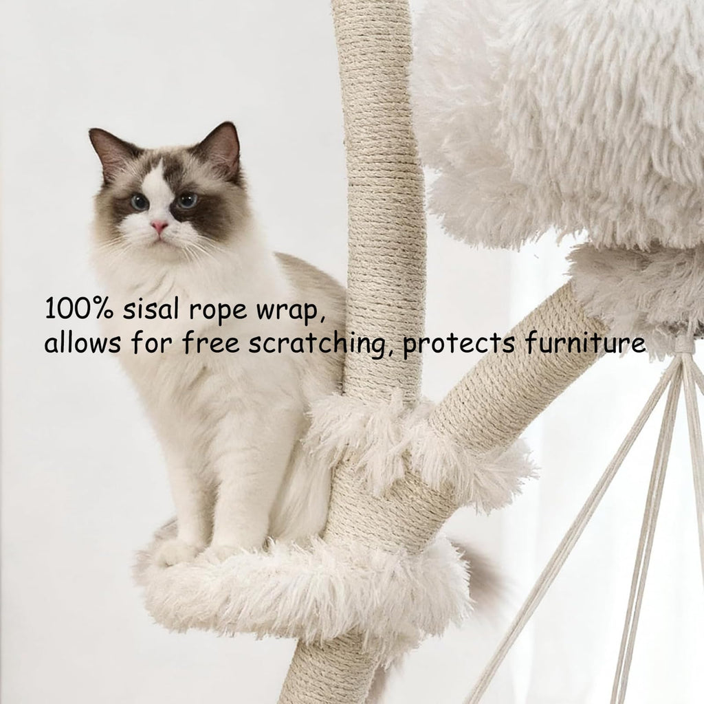 70" Multi-Level Cat Tree Tower with Plush Perches and Sisal Scratching Posts K1549