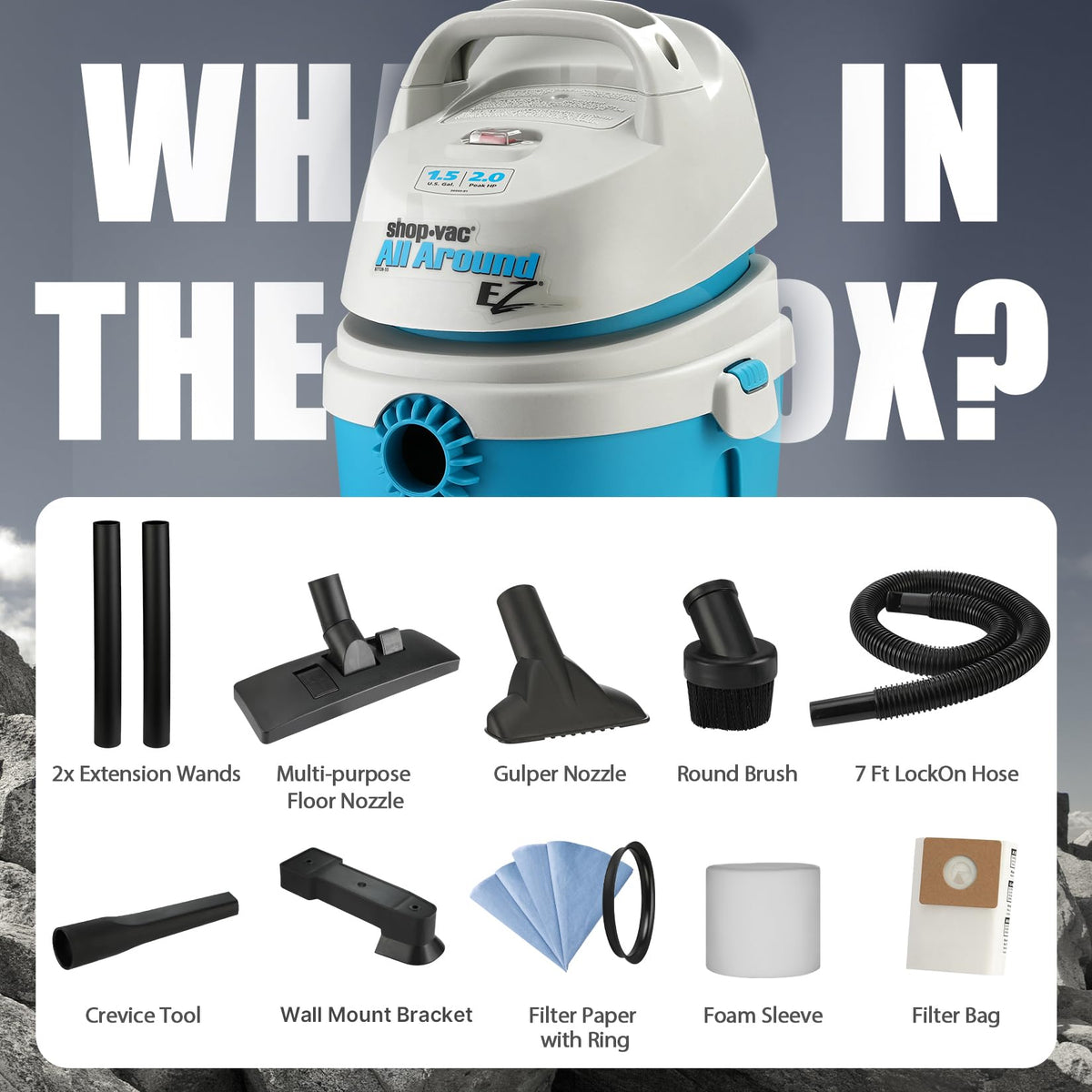 1.5 Gallon 2.0 Peak HP Wet/Dry Vacuum V645325