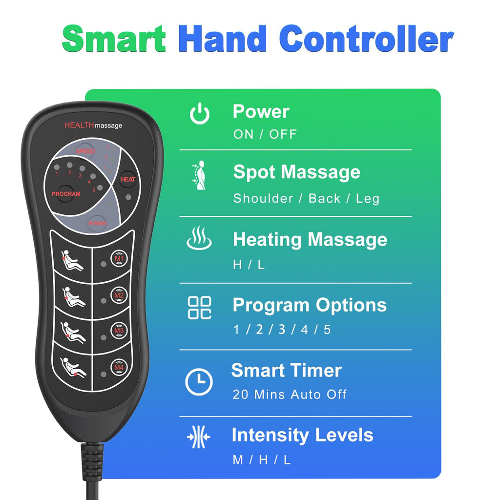 Heated Vibration Full Body Massage Mat with Lumbar Support Cushion D816479