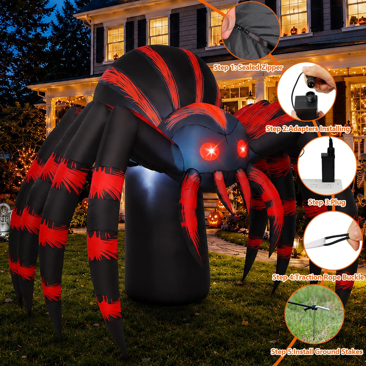 7FT Halloween Inflatables Yard Decor with LEDs O65494
