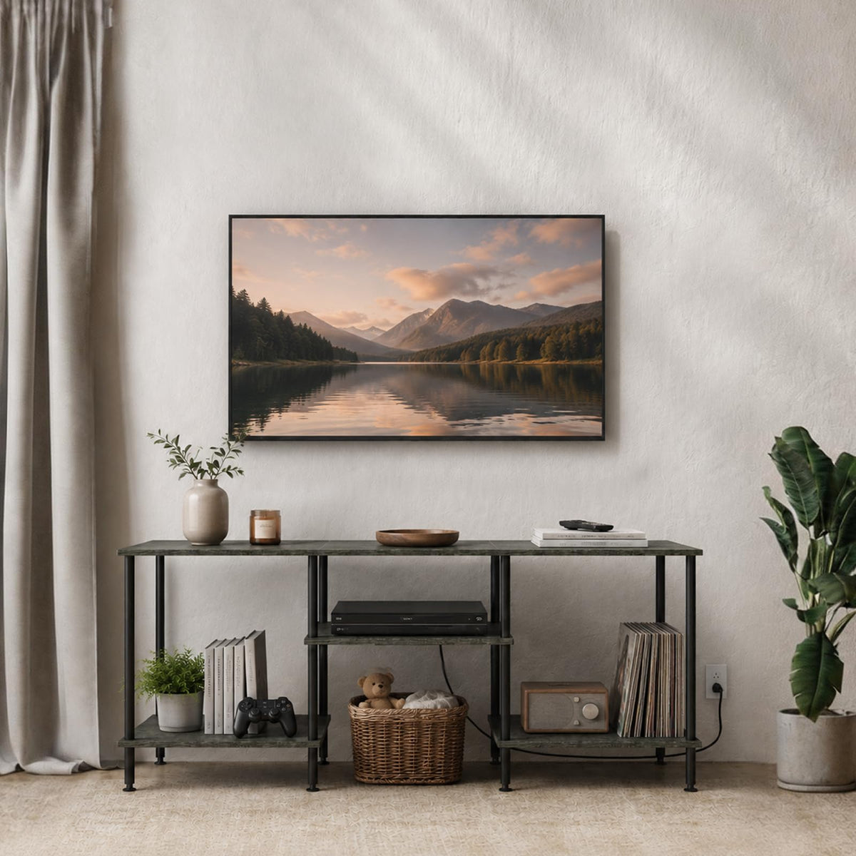 50 Inch Dark Grey TV Stand with Power Outlet N52625
