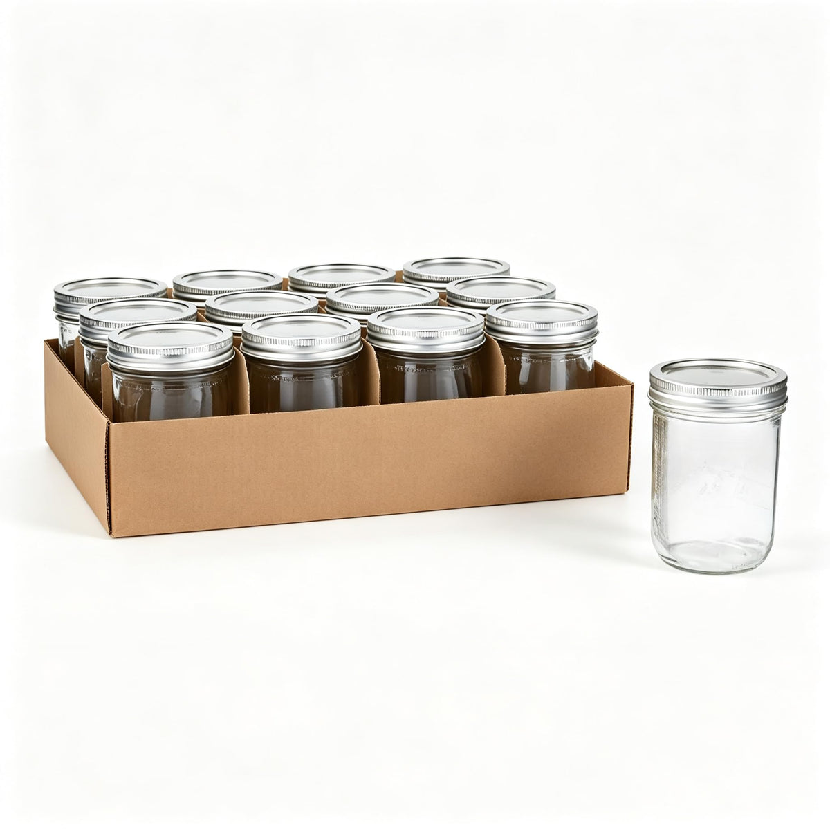 16 oz Wide Mouth Mason Jars 12 Pack S650616