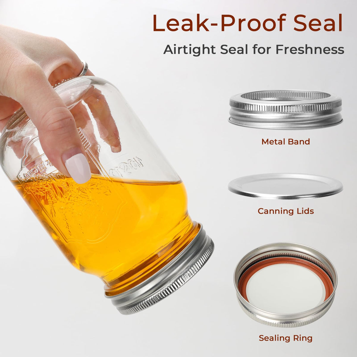 16oz 12 Pack Mason Jars with Airtight Lids A861080