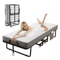 Folding Bed with Mattress, Memory Mattress Metal Frame Single Bed C9202